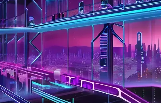 Футуристическая иллюстрация топ-блокчейнов будущего: слои Layer-1 и Layer-2, мосты и zk-технологии