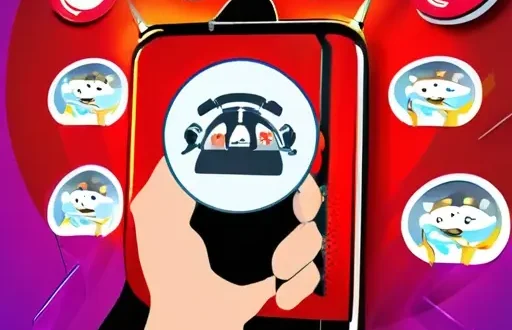 Иллюстрация защиты от телефонных афер: телефон с тревожными уведомлениями и символами безопасности.