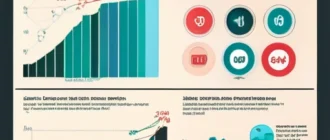 Инфографика с основными экономическими индикаторами и глобальными трендами, отображающая взаимодействие макроэкономических показателей и рынка.
